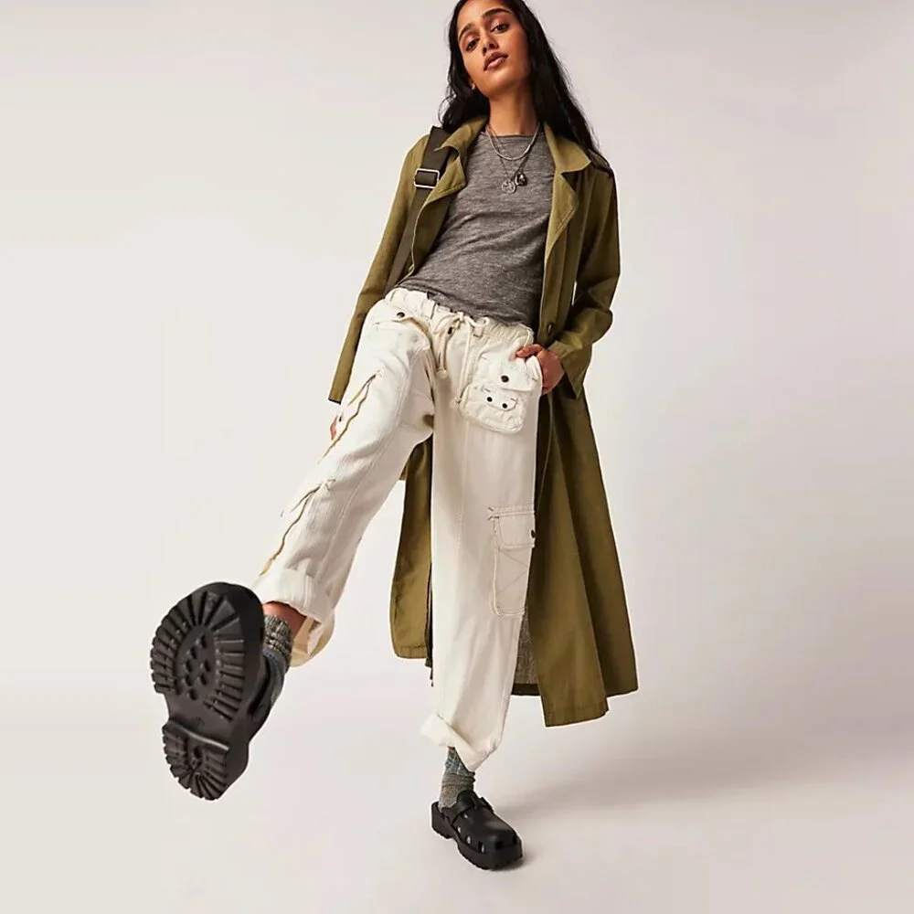 Free People Tahiti Herringbone Cargo Pants NWT - Picture 7 of 14